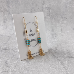 ♡ハンドメイド デザイン ピアス アクセサリー 小粒 ターコイズブルーno39 ターコイズ - アクセサリー・ジュエリーの人気通販 | minne
