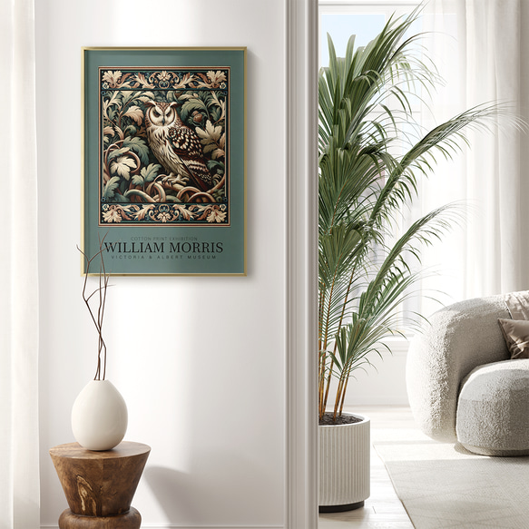 經典植物貓頭鷹威廉莫里斯室內海報外國藝術/5349 第3張的照片