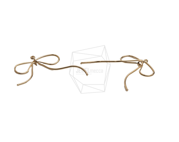 PDT-2747-G【2個入り】リボンペンダント,Rope Ribbon Pendant/25mm X 28mm 3枚目の画像