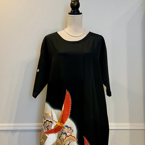 ✴︎✴︎✴︎新作＊着物リメイク＊黒留袖(作家物)のバルーンフォーマル 