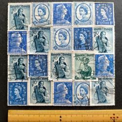 ヨーロッパ 古切手 カラーパレット（青系）DA-STE134 4枚目の画像