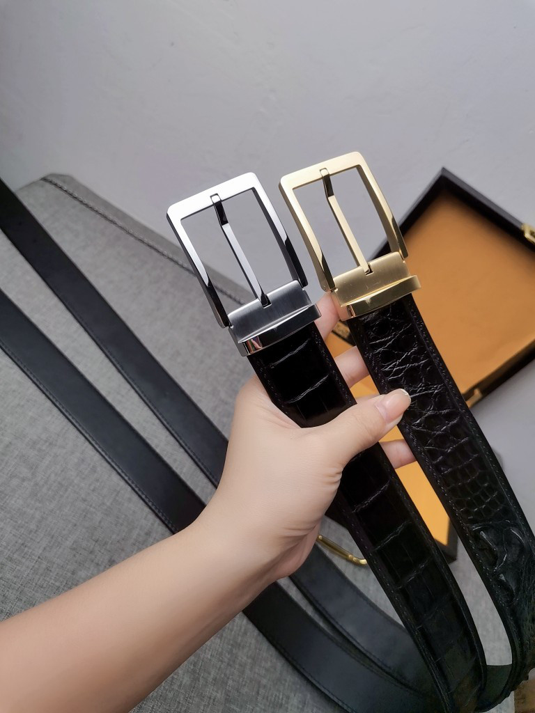 クロコダイルレザー 一枚革 ワニ革 メンズベルト レザーベルト