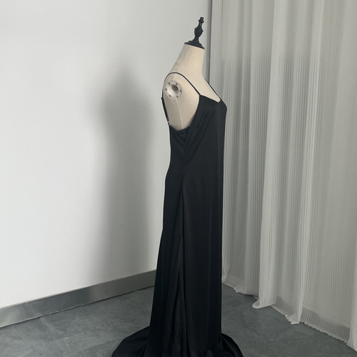 送料無料！パーティードレス オーガンジー ブラック キャミソール 妊婦  