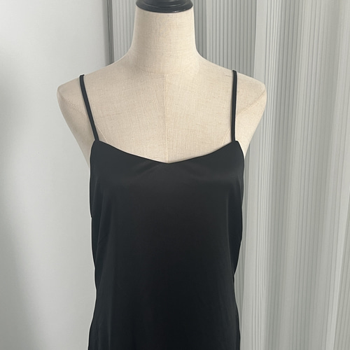 送料無料！パーティードレス オーガンジー ブラック キャミソール 妊婦  