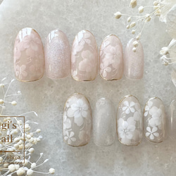 ネイルチップ No.121 フラワーネイル nail ジェルネイル 1枚目の画像