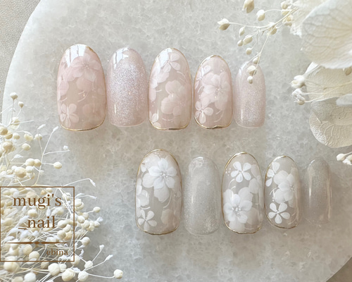 ネイルチップ No.121 フラワーネイル nail ジェルネイル ネイルチップ  