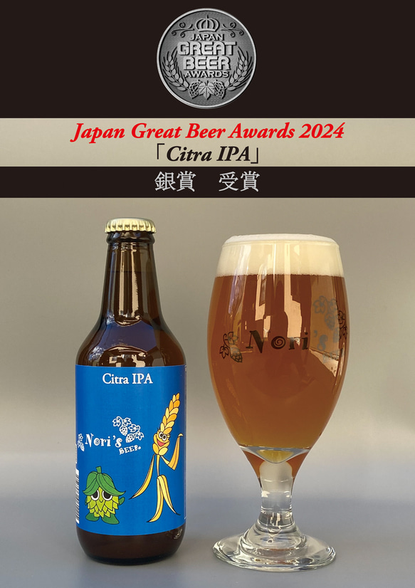 【山梨県】「ジャパングレートビアアワーズ 2024」銀賞受賞 Citra IPA クラフトビール3本セット 1枚目の画像