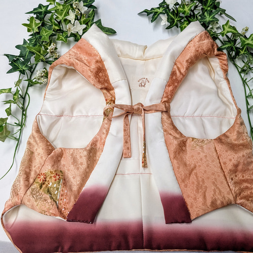 着物生地ちゃんちゃんこ・はんてん フレンチブルドッグ服/Kimono