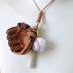 【野球】可愛い 本革レザーチャーム 鞄のチャーム　 9枚目の画像