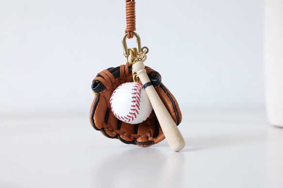 野球】可愛い 本革 X PU チャーム 鞄のチャーム 携帯ストラップ