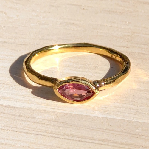 ヴィンテージ リング 宝石 ルベライト マーキスカット シルバー製 B55 ヴィンテージ リング 宝石 ルベライト マーキスカット シルバー