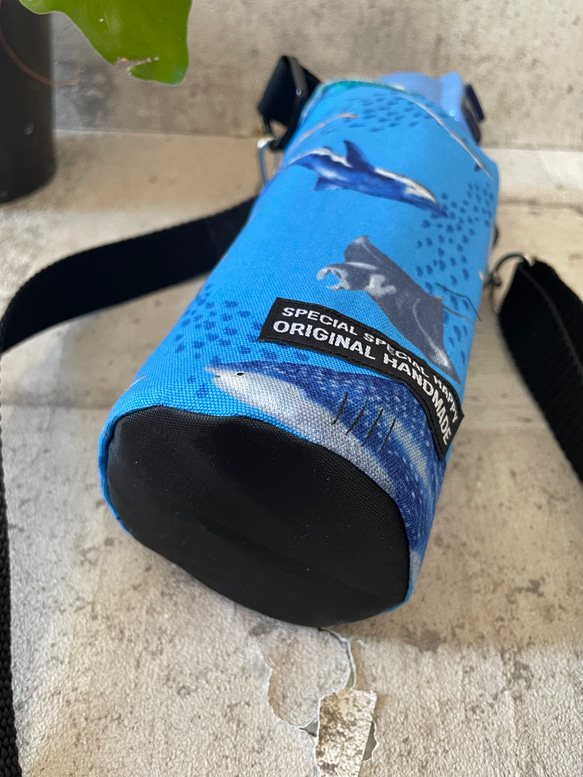 絶海シャーク＊鮫サメ海＊水筒カバー保冷ペットボトルカバーサーモスハンドメイドスケーター 4枚目の画像