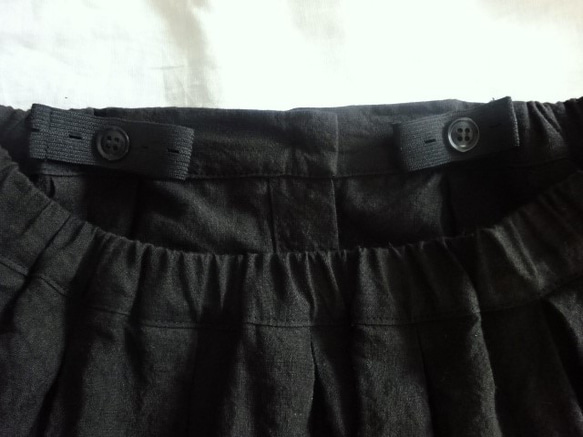 【受注制作】黒/天日干し40リネン　 オーバースカート 10枚目の画像