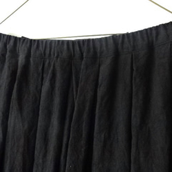 【受注制作】黒/天日干し40リネン　 オーバースカート 7枚目の画像