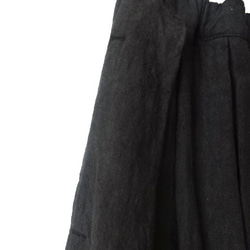 【受注制作】黒/天日干し40リネン　 オーバースカート 8枚目の画像