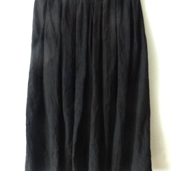 【受注制作】黒/天日干し40リネン　 オーバースカート 9枚目の画像