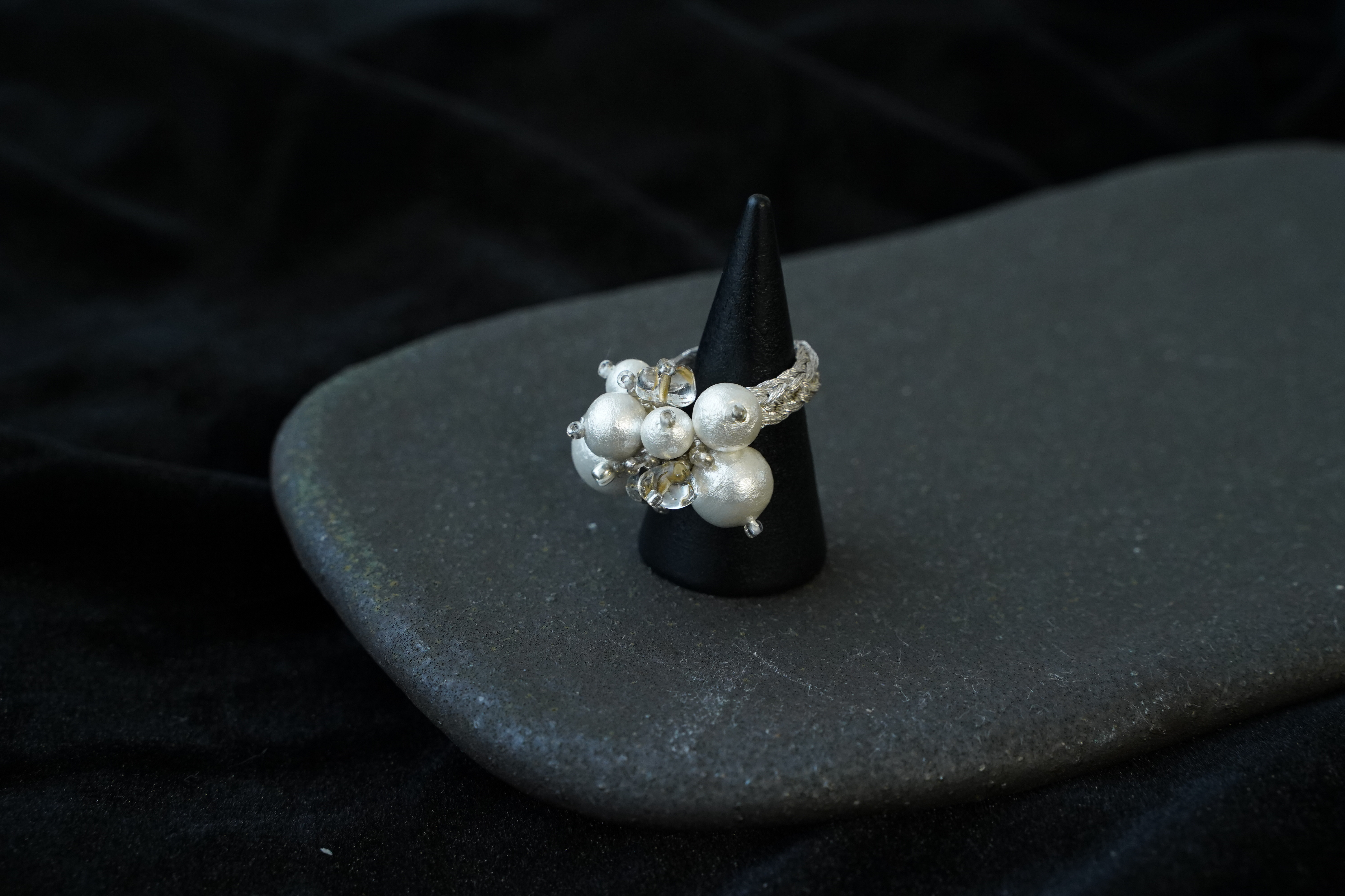 リング_レコルト//金属アレルギー対応/コットンパール/シルバー