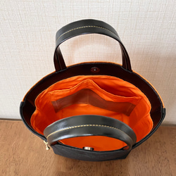 帯リメイクトートバッグ(オレンジ・黒) 5枚目の画像