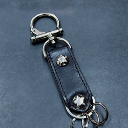 キーリング・「W STAR  KEY RING」 (イタリアンレザー・Maya製)   受注制作品 2枚目の画像