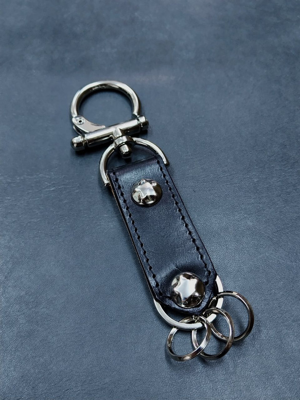 キーリング・「W STAR  KEY RING」 (イタリアンレザー・Maya製)   受注制作品 2枚目の画像