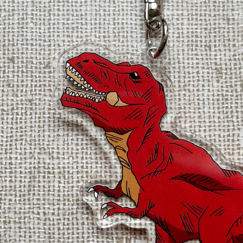 アクリルキーホルダー ティラノサウルス♬ キーホルダー tanuki-ms