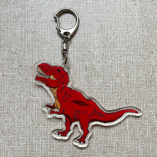 アクリルキーホルダー ティラノサウルス♬ キーホルダー tanuki-ms