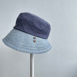 【受注製作】サニーサークルベレー ベレー帽   帽子 デニム風  シンプル 大人カジュアル  屋内帽子 17枚目の画像