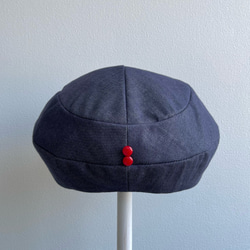 【受注製作】サニーサークルベレー ベレー帽   帽子 デニム風  シンプル 大人カジュアル  屋内帽子 7枚目の画像