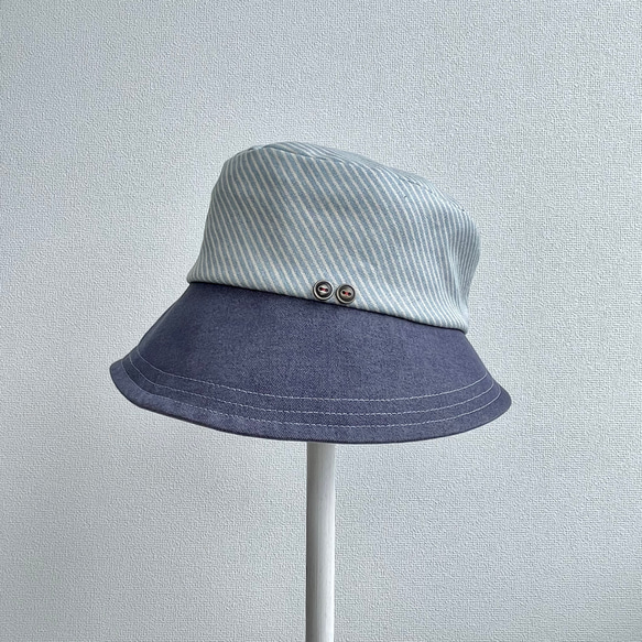 【受注製作】サニーサークルベレー ベレー帽   帽子 デニム風  シンプル 大人カジュアル  屋内帽子 18枚目の画像