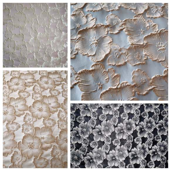 ジャガード織り生地 立体感 花柄 生地 Grace's Fabric 通販 17418167