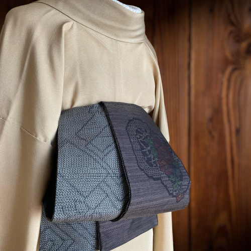 *着物反物*　 藍色と大島紬　大人の兵児帯　半幅帯　長尺460cm　ハンドメイド 着物反物* 藍色と大島紬 大人の兵児帯 半幅帯 長尺460cm