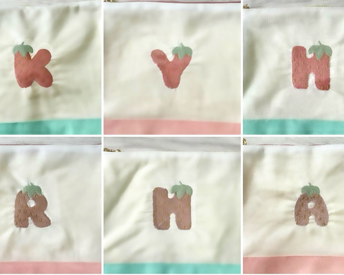 いちごイニシャル刺繍ポーチ その他バッグ ボブ 通販 17418393｜Creema