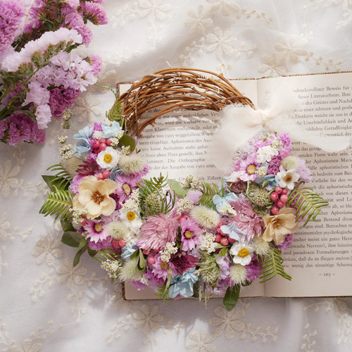 優しい彩り〜 ドライフラワーリース 母の日 ギフト インテリア