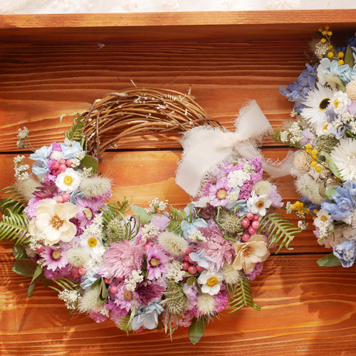 優しい彩り〜 ドライフラワーリース 母の日 ギフト インテリア ドライ