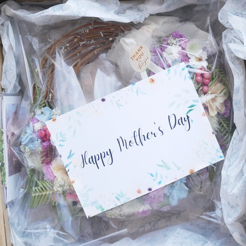 優しい彩り〜 ドライフラワーリース 母の日 ギフト インテリア ドライ