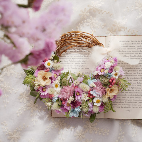 優しい彩り〜 ドライフラワーリース 母の日 ギフト インテリア ドライ