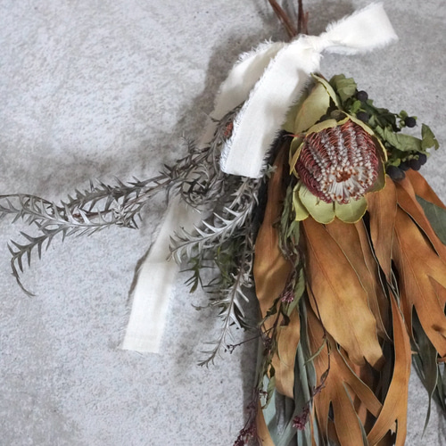 グレビレアゴールドとバンクシアのスワッグ スワッグ iroase 通販