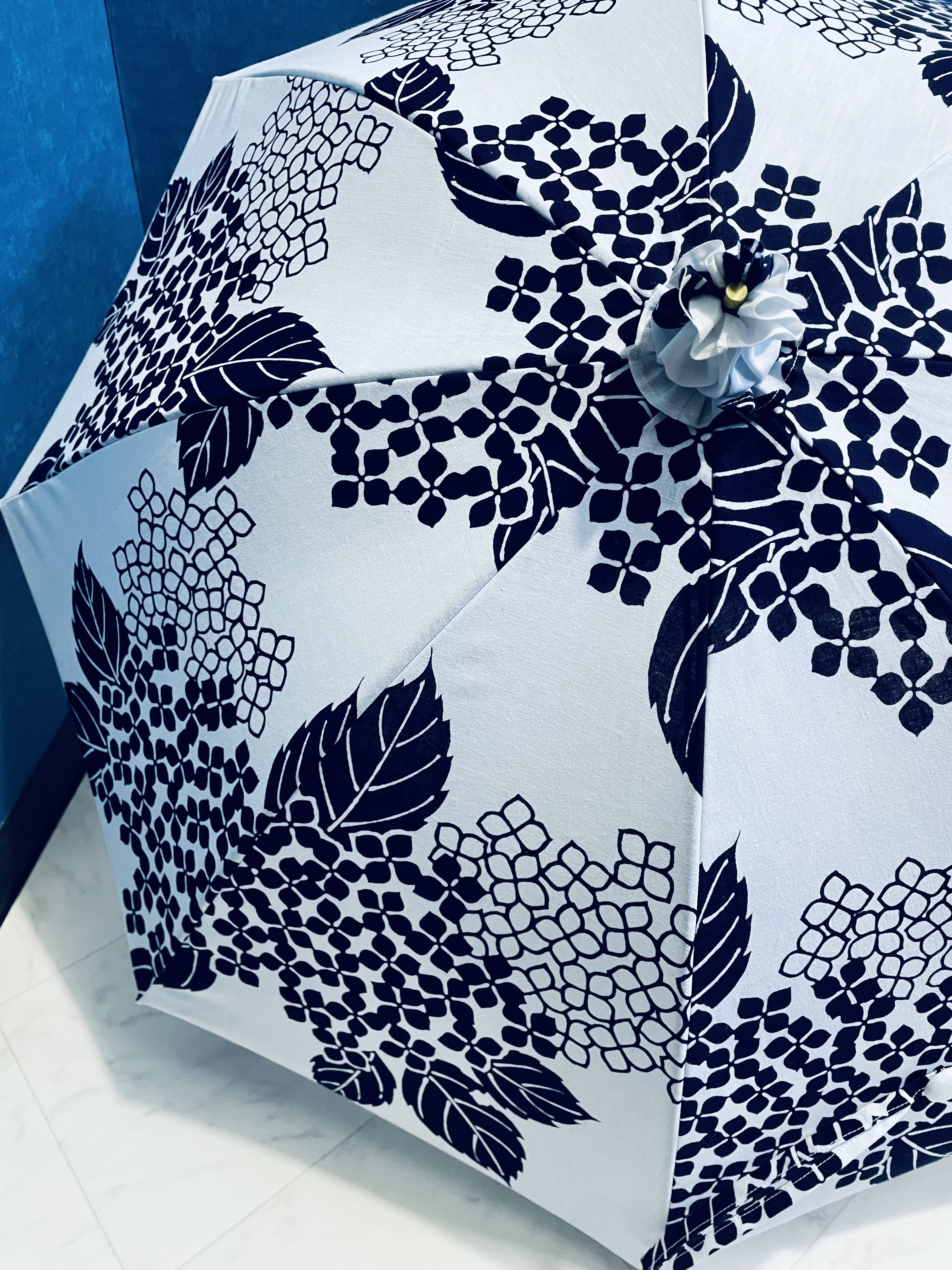 浴衣から生まれた日傘　思ふ事紫陽花の花にうつろひぬ