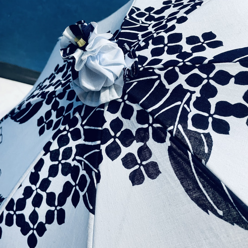 未使用に近い美品！ふりふ 日本製「 傘と紫陽花 」　浴衣 未使用に近い美品！ふりふ 日本製「 傘と紫陽花 」 浴衣 - メルカリ