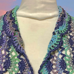 春から初夏に かぎ針編みのカラフルボレロ M～Lサイズ 8枚目の画像