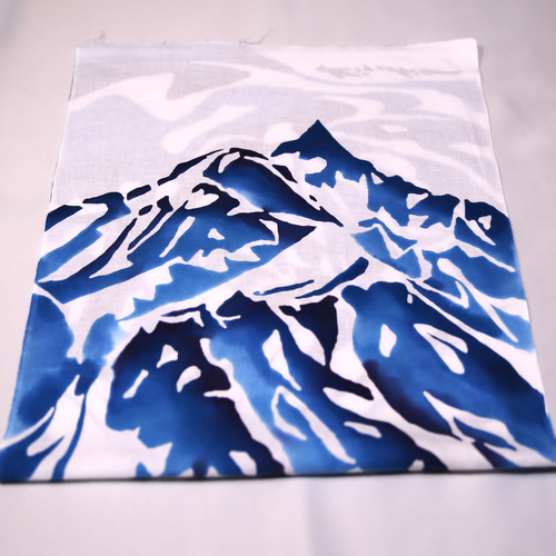 日本手拭い「Mt槍」（青） 注染本染め 北アルプス 槍ヶ岳 登山
