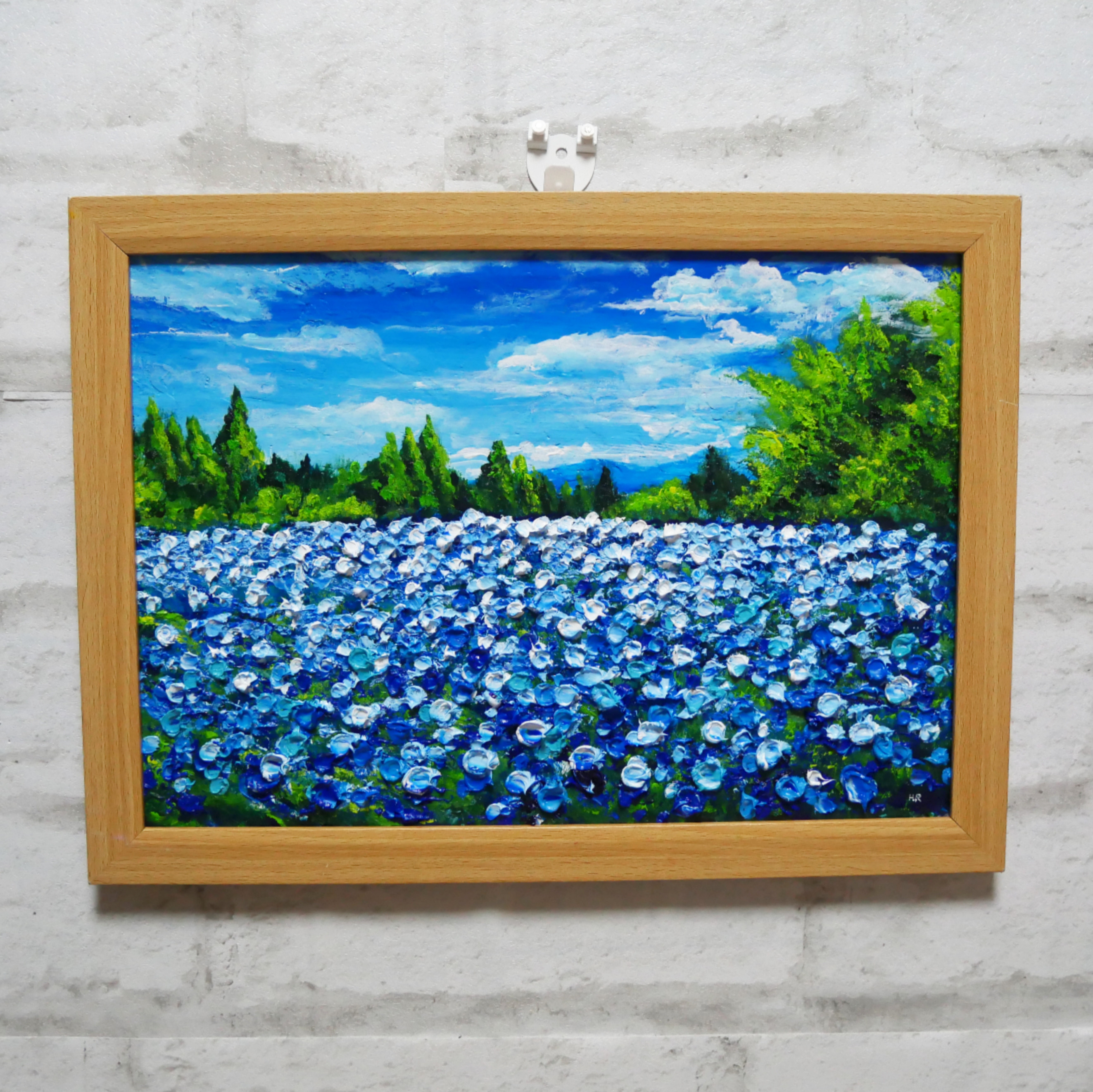 油絵 絵画 【ネモフィラ畑】 ネモフィラ畑】#油彩画 #芸術 #油絵 #絵 #アート #oilpainting