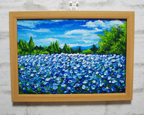 油絵 油彩 油彩画 絵画【くじゅう花公園とマリーゴールド