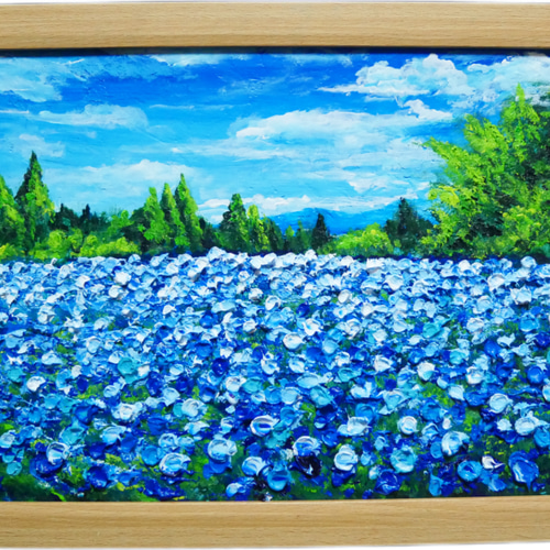 油絵 油彩 油彩画 絵画【ネモフィラの丘】 | HIROSHI1990