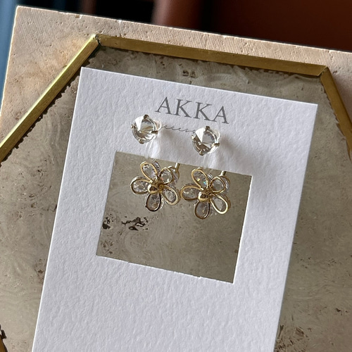 2499円✩アイヒメ山アジサイ✩*॰オリジナルピアス 樹脂 押し花 アクセサリー ビジューとフラワーの イヤリング 花 ピアス シルバー925 可愛い 樹脂