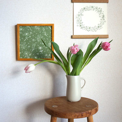 「 春の庭（ green base ）」20cm角ポスター 9枚目の画像