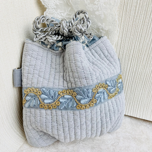 キッズショルダー ポシェット 刺繍リボンのヌビバッグ ショルダー 