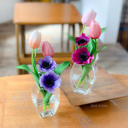 母の日新作[Flower & Coffee SET]チューリップとアネモネ/選べるメッセージドリップバック5個 7枚目の画像