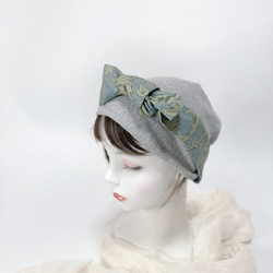 ❤︎美麗的瀏海和頭巾式帽子❤︎ 2 件 可拆卸瀏海，石南灰 ✖️ William Morris 圖案護理帽 第3張的照片