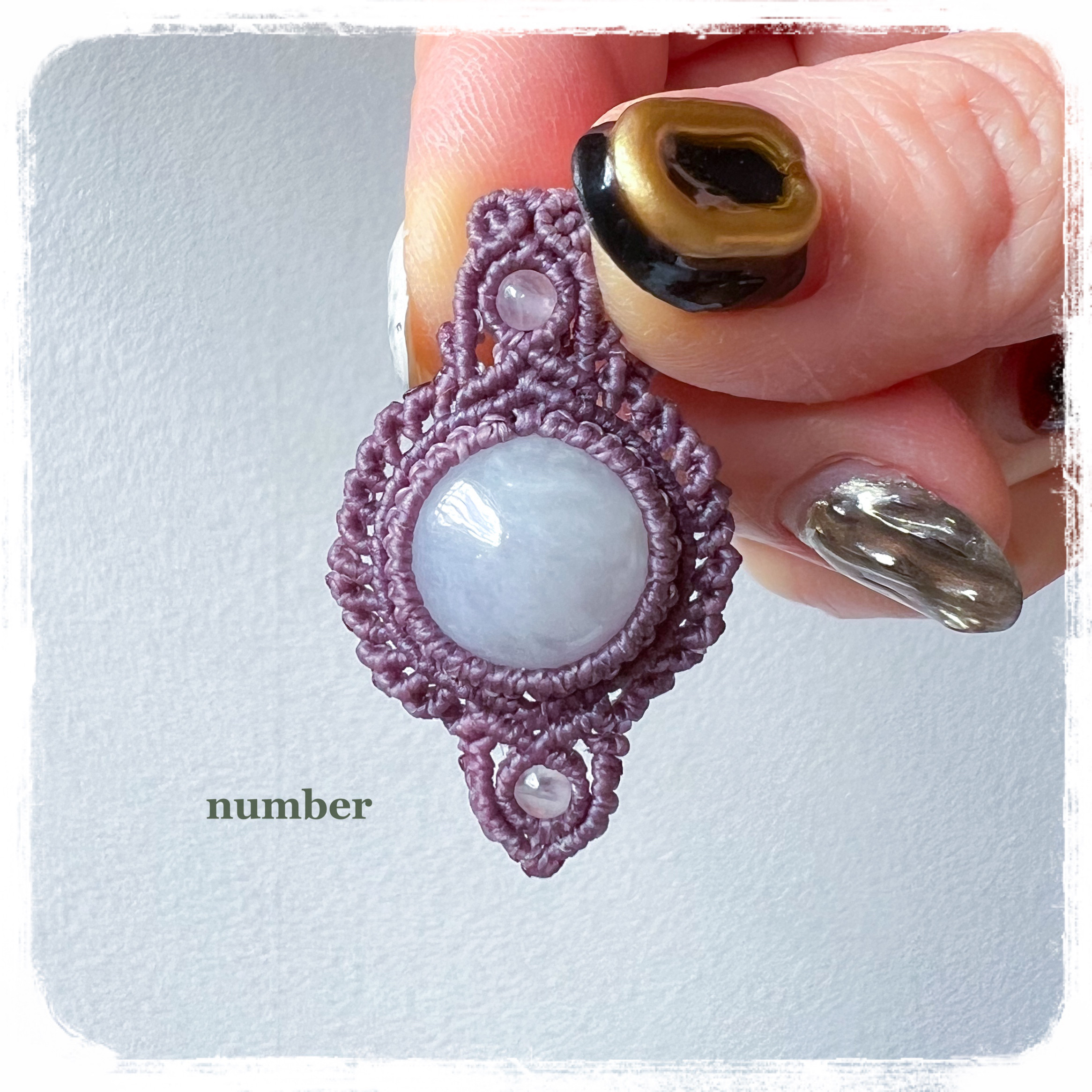 ★薄紫の魔法★ラベンダー翡翠（ラベンダージェイド）のマクラメネックレス★ふじ色★